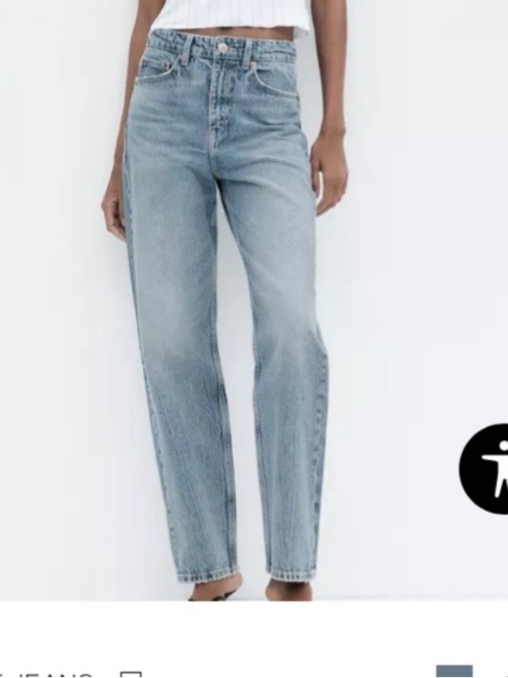 LNC Zara TRF MOM FIT HIGH-WAIST JEANS Acid wash